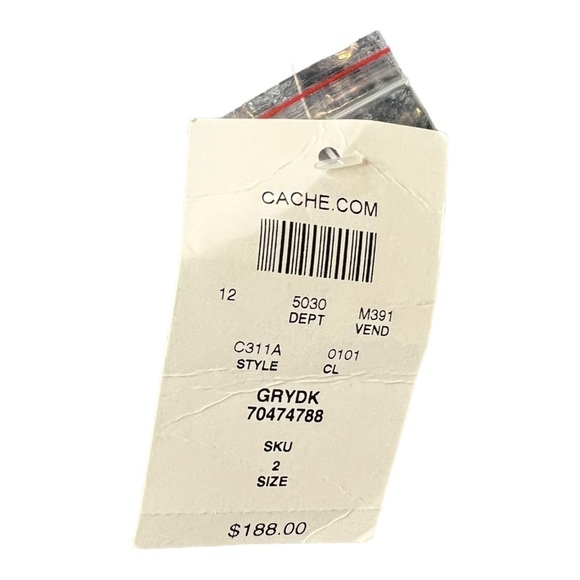 Cache Silver Pewter Gray Sequin Lace Layered Mini Sheath Occasion Dress Size 2 - Picture 10 of 16